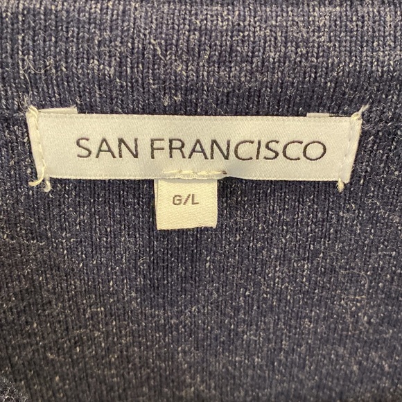 San Francisco cardigan, size L blue with white stitches - Picture 2 of 7